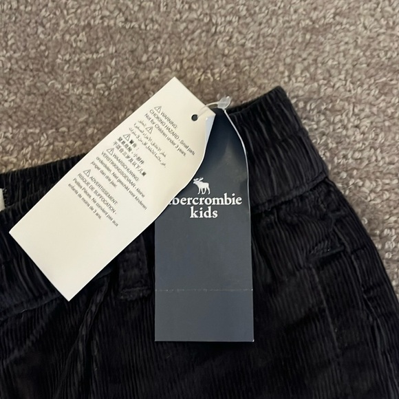 NWT Abercrombie Kids Drawstring Cotton Corduroy Dark Gray Pants Size 9/10 R - Picture 2 of 9